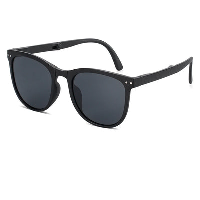 Beige oval-frame sunglasses with brown polarized lenses and foldable temples on a white background. - Image 11