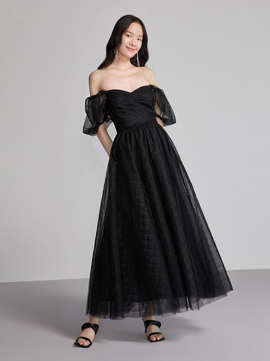 Vestido Cuadros con Mangas Voluminosas y Cuello Clásico - Image 11