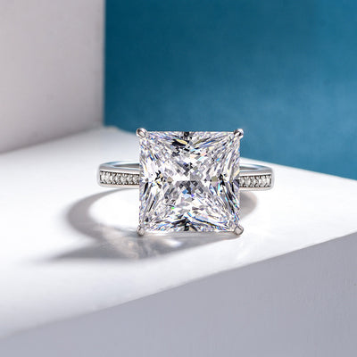 Anillo Cuadrado de Plata Esterlina con Zirconia Cúbica Clásico - Image 10