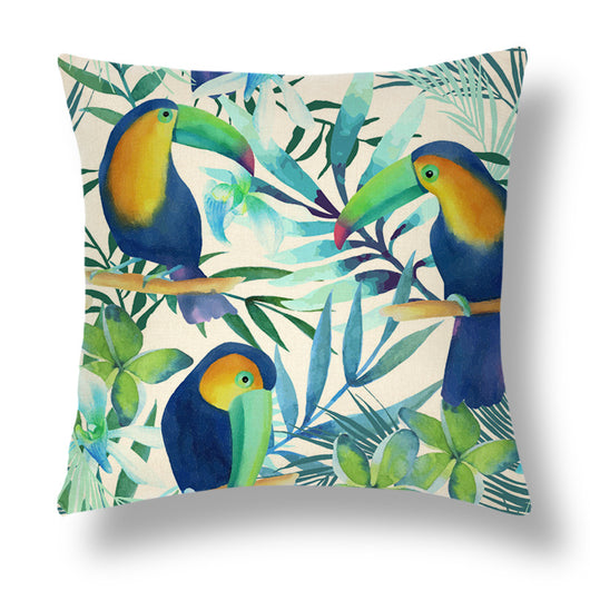Funda de Almohada Decorativa Serie Tropical en Lino - Image 9