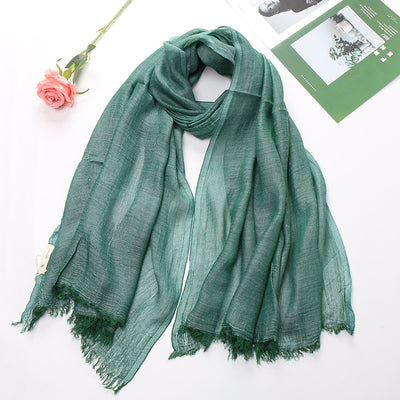 Pañuelo Tie-dye de Algodón y Lino para Mujer - Diseño Plisado Transpirable - Image 12