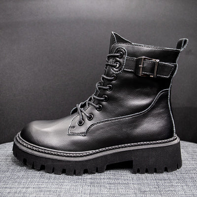 Botas Martin de Cachemira con Tacón Grueso y Tubo Medio en Lana - Image 4