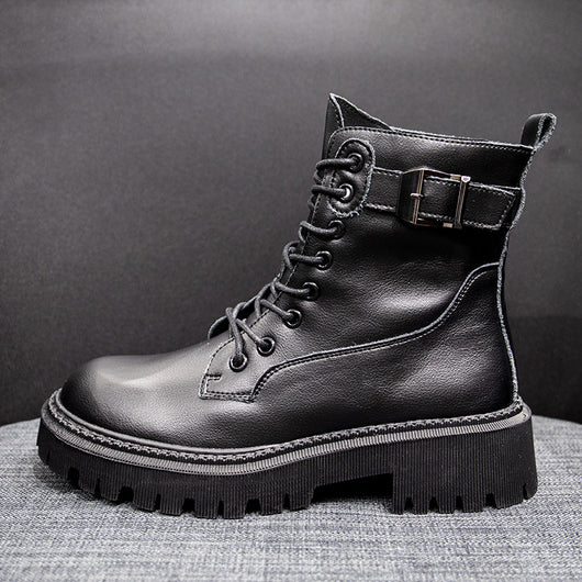Botas Martin de Cachemira con Tacón Grueso y Tubo Medio en Lana - Image 4