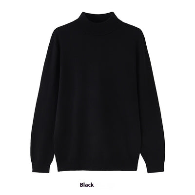 Suéter Mock Neck de Manga Larga Holgado para Hombre - Camiseta Base Casual - Image 6