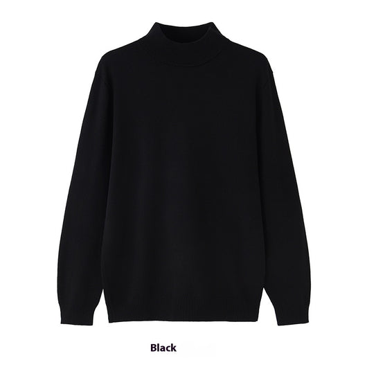 Suéter Mock Neck de Manga Larga Holgado para Hombre - Camiseta Base Casual - Image 6