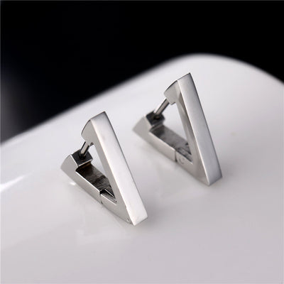Aros Triangulares de Acero Inoxidable para Hombre y Mujer - Diseño Punk Hip Hop - Image 22