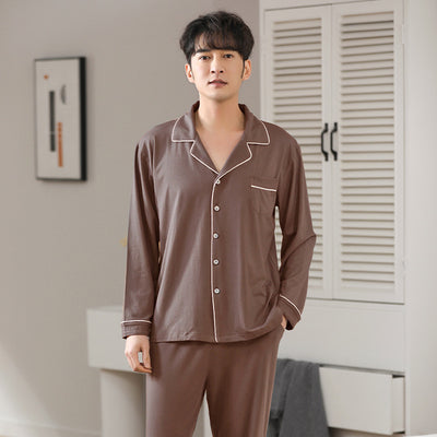 Pijama Cardigan Modal para Hombre - Manga Larga Primavera Otoño - Image 8