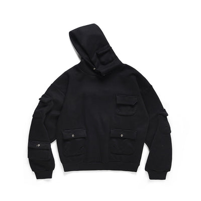 Sudadera Oversized con Múltiples Bolsillos - Hoodie Pesado y Versátil - Image 5