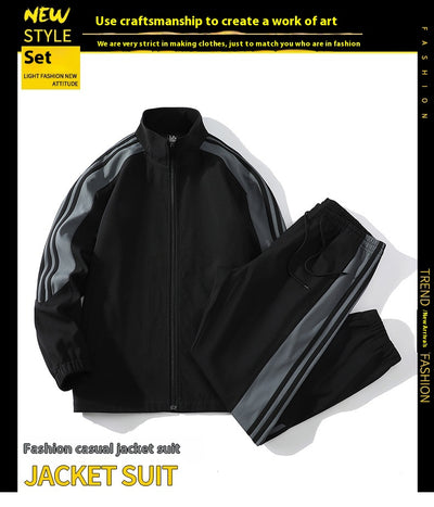 Conjunto Deportivo Casual de 2 Piezas con Cuello Mao para Hombre - Image 33