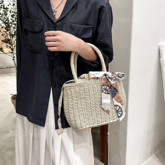 Bolso Cuadrado Tejido Portátil para Mujer - Diseño Minimalista - Image 8