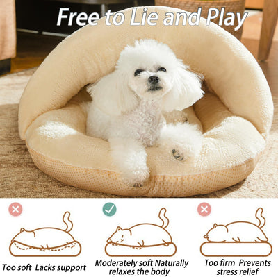Cama Cálida para Perros y Gatos - Cueva Acogedora de Felpa Suave con Aislamiento Térmico - Image 7