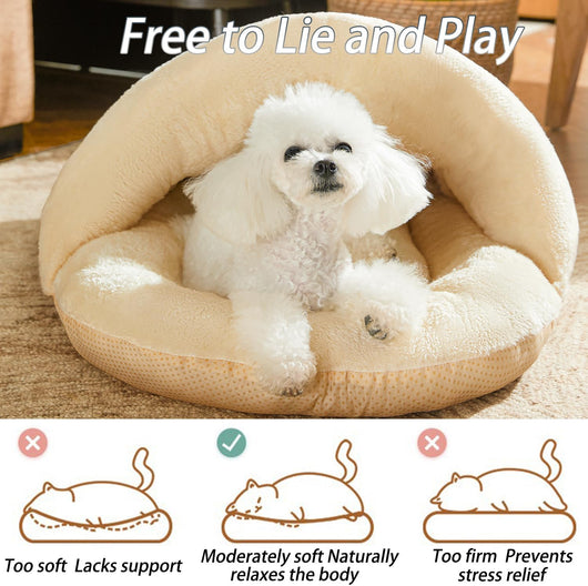 Cama Cálida para Perros y Gatos - Cueva Acogedora de Felpa Suave con Aislamiento Térmico - Image 7