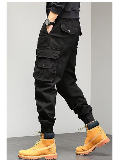 Pantalones Casuales Sueltos con Cintura Elástica y Múltiples Bolsillos - Image 9