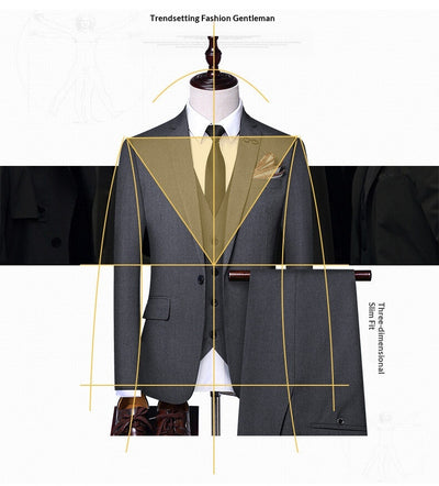 Traje de Novio Tres Piezas Color Sólido Premium - Image 11