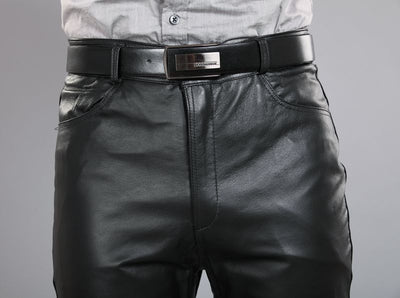 Pantalones de Cuero Genuino Slim Fit para Hombre - Cálidos y Resistentes - Image 3
