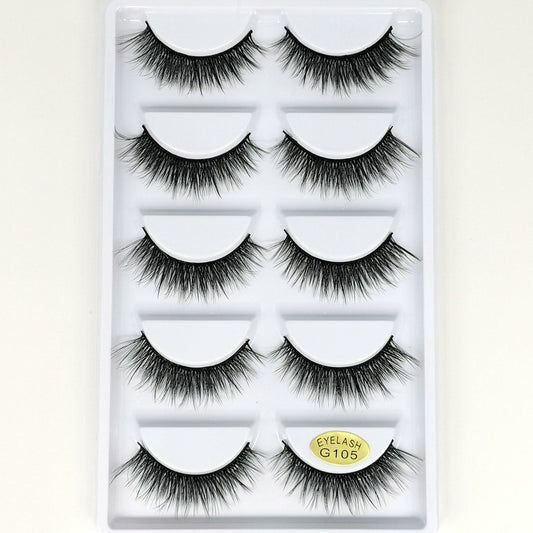 Set de 5 Pares de Pestañas Postizas 3D Voluminosas y Rizadas