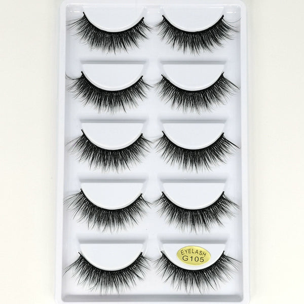 Set de 5 Pares de Pestañas Postizas 3D Voluminosas y Rizadas