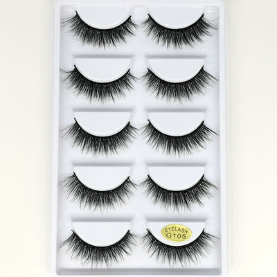 Set de 5 Pares de Pestañas Postizas 3D Voluminosas y Rizadas