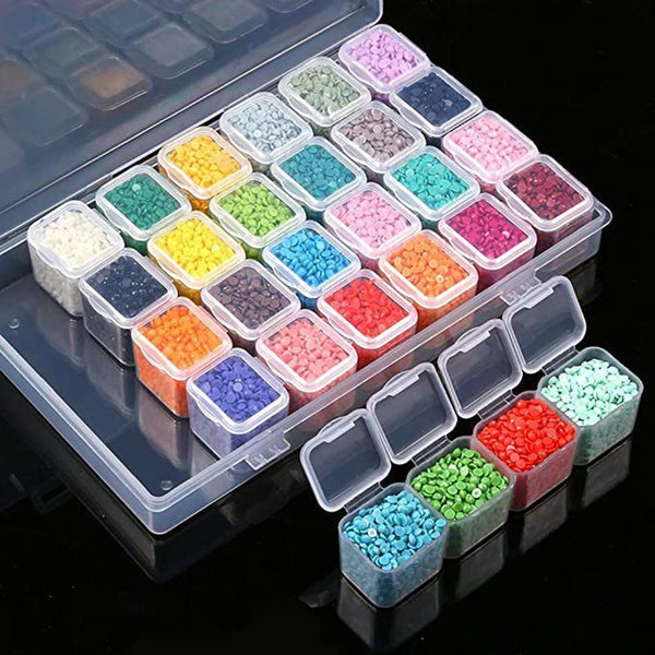 Organizador de Almacenamiento con 28 Compartimentos para Abalorios, Strass y Accesorios de Manicura