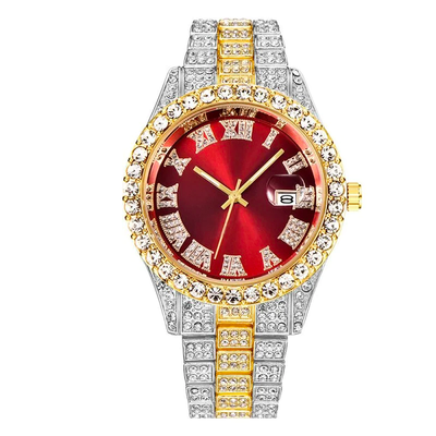 Reloj de Cuarzo con Banda de Acero y Diamantes Completos con Calendario - Image 18