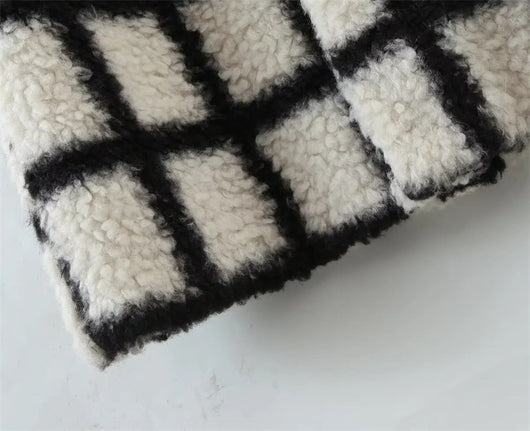 Abrigo Polo Cuadros Suelto - Estilo Moderno - Image 17