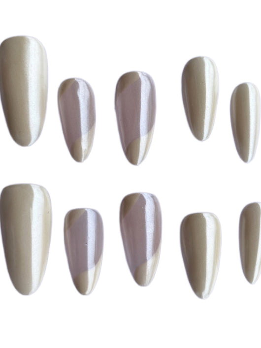 Uñas Postizas Almendra Francés Personalizado - Manicura Profesional Hecha a Mano - Image 7