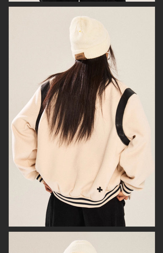 Chaqueta Universitaria de Pareja con Bordados en Contraste - Image 16