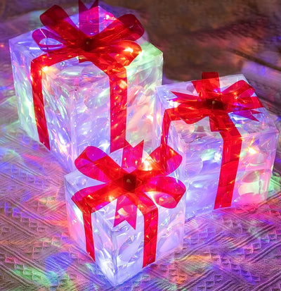 Caja de Regalo Navideña Plegable 3 Piezas con Luces LED - Image 14