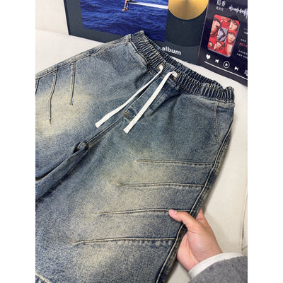 Shorts Denim Lavado con Efecto Arrugado para Hombre - Image 3