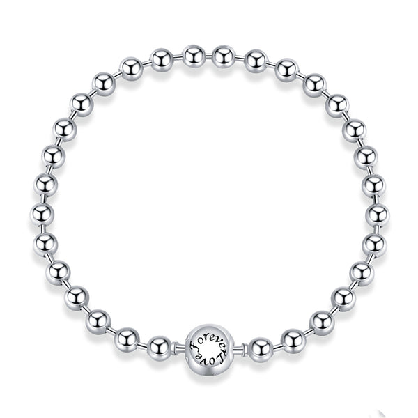 Pulsera de Plata Esterlina con Cuentas Geométricas Redondas - Image 3