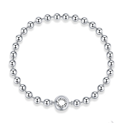 Pulsera de Plata Esterlina con Cuentas Geométricas Redondas - Image 3