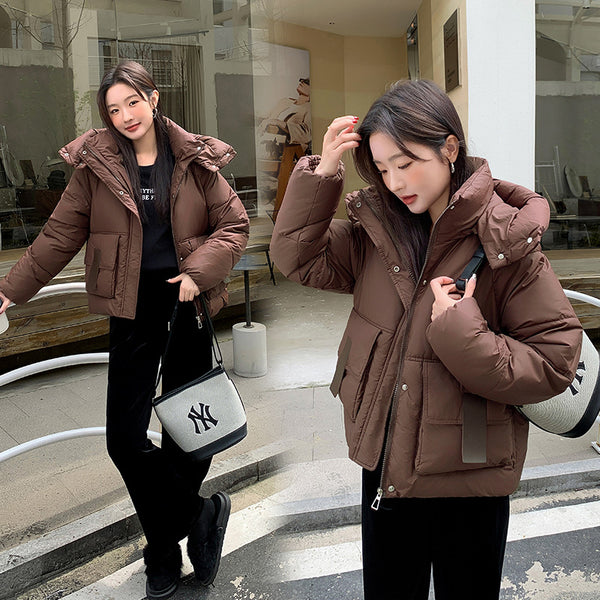 Chaqueta Acolchada de Plumas para Mujer con Capucha - Corta y Elegante