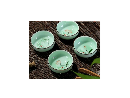 Juego de Té Kung Fu Celadón Pintado a Mano con Diseño Carpa Creativo - Image 10