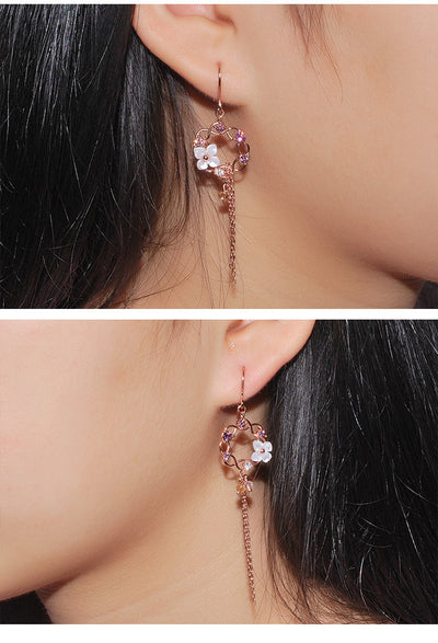 Aretes de Gancho Concha Románticos en Plata Pura y Circonia - Image 7