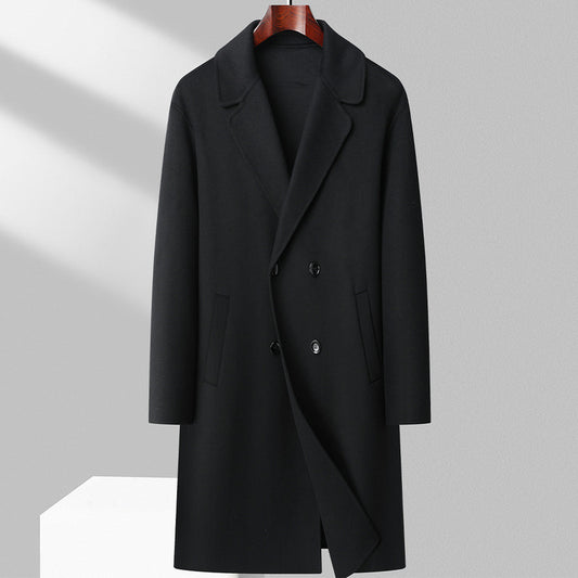 Abrigo de Lana Reversible Hombre - Corte Medio Cálido y Elegante