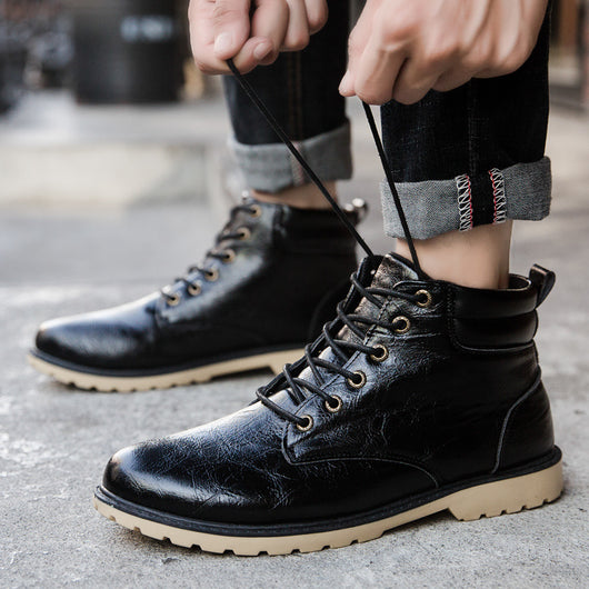 Botas Martin de Caña Alta Estilo Británico con Suela Gruesa y Algodón - Image 4