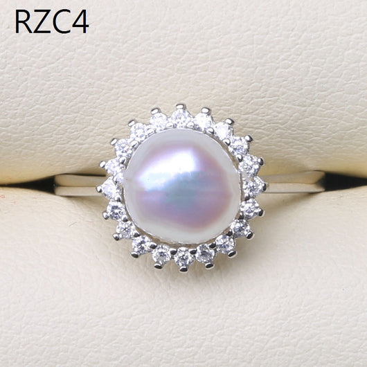 Anillo de Perla Barroca Natural Diseño Luna Platino - Image 81