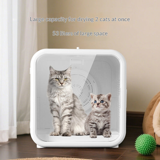 Secadora de Aire para Gatos con Caja de Contención
