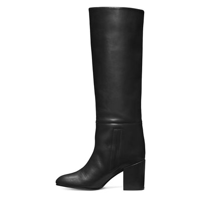 Botas Hasta la Rodilla con Tacón Grueso y Punta Redonda - Image 7