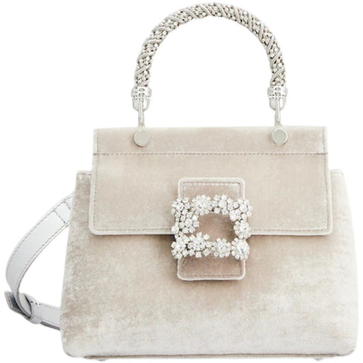 Bolso Tote Elegante con Flores de Diamantes y Cristales - Image 17