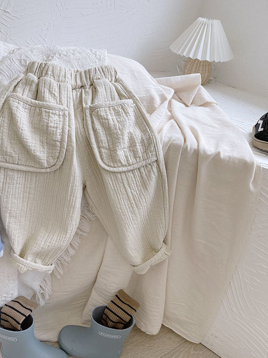 Pantalones Casuales de Algodón y Lino para Niños y Niñas - Image 8