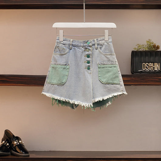 Conjunto de Short Denim Hombro Descubierto con Manga Corta - Image 8