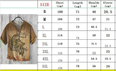 Camisa Suelta Casual para Hombre con Estampado 3D de Manga Corta - Image 8