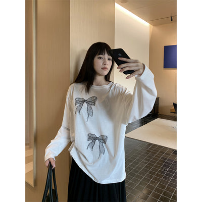 Blusa Larga Estampado Moño Mujer Suelta y Cómoda - Image 2