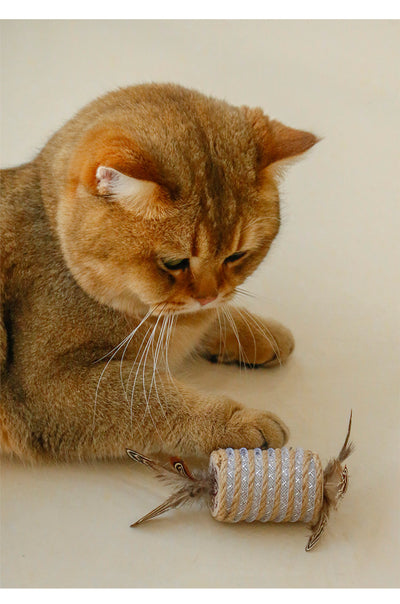 Juguete Interactivo para Gatos con Plumas, Cuerda de Cáñamo y Rodillo Sonoro - Image 12