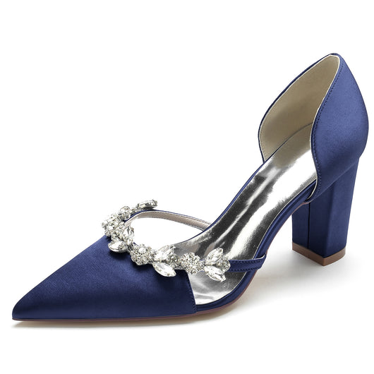 Zapatos de Tacón Cuadrado con Punta Afilada y Cristales Brillantes - Image 32