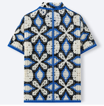 Polo Tejido Jacquard Geométrico con Detalles Calados - Image 12