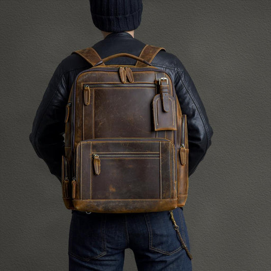 Mochila de Cuero Auténtico para Hombre - Diseño Moderno y Versátil
