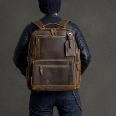 Mochila de Cuero Auténtico para Hombre - Diseño Moderno y Versátil