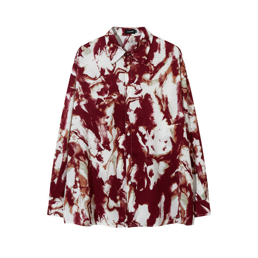 Camisa Suelta Tie-dye Personalizada con Tinta para Hombre - Image 4